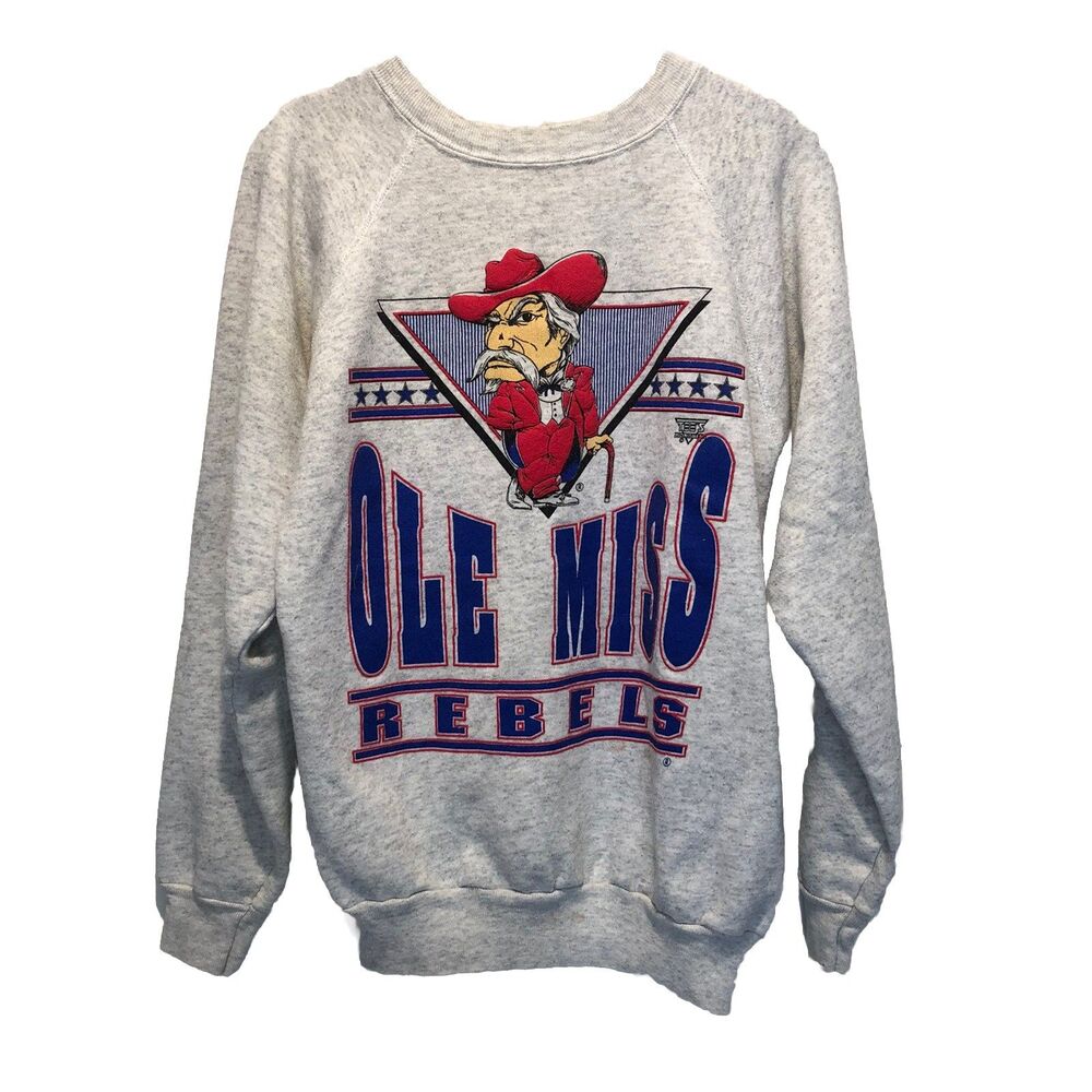 Rare Vintage OLE MISS REBELS Sweatshirt with Colonel Reb Tee's Unlimited Medium